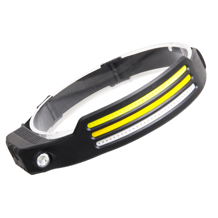 New Silicone Sensing Headlamp Type-c Charging Led Red White Yellow Light Outdoor Running Fishing Cob Headlamp