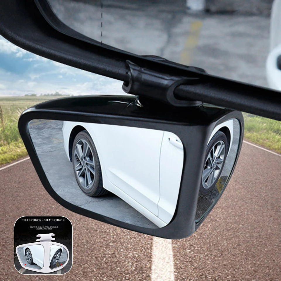 2Pcs Car Blind Spot Rear View Mirror 360° Rotation Adjustable Auxiliary Rearview Mirrors Auto Rear View Parking Safety Driving