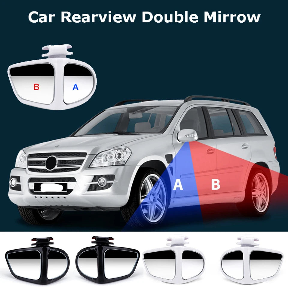 2Pcs Car Blind Spot Rear View Mirror 360° Rotation Adjustable Auxiliary Rearview Mirrors Auto Rear View Parking Safety Driving